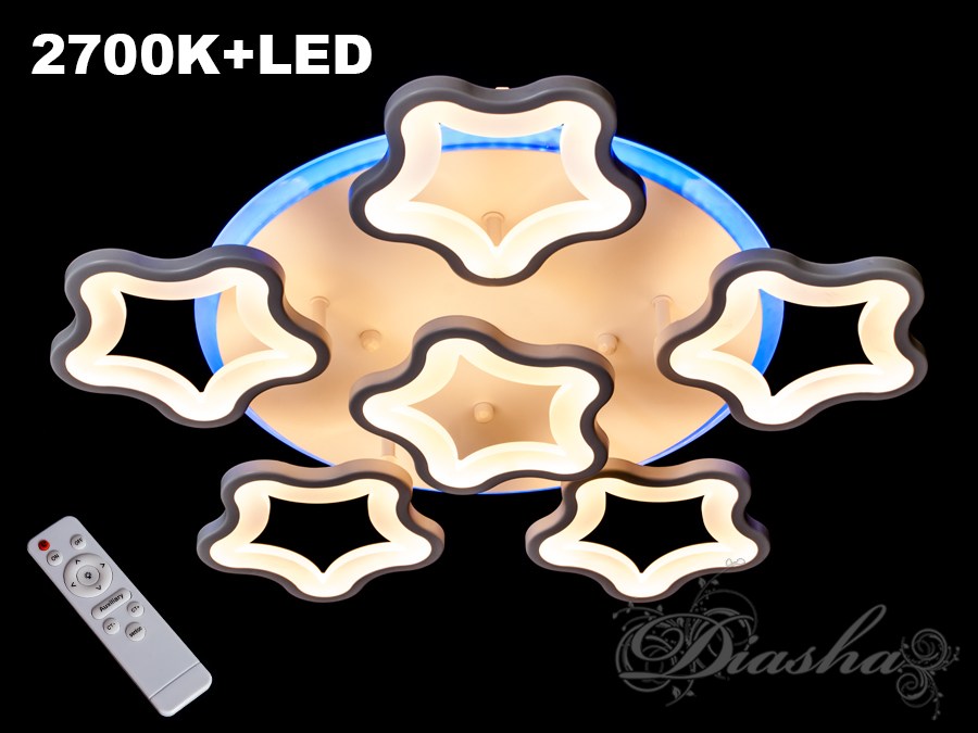Перед Вами зовсім нове і незвичайне виконання плафонів, що обрамляють LED лампи. Така люстра запросто підійде під будь-який інтер'єр - класичний, сучасний і навіть в стилі &laquo;хай-тек&raquo;.
Розсіювач виконаний з литого акрилу рівномірно розподіляє світло по приміщенню. При цьому сам світиться дуже м'яко. Ви можете дивитися на включену люстру і не боятися зловити 