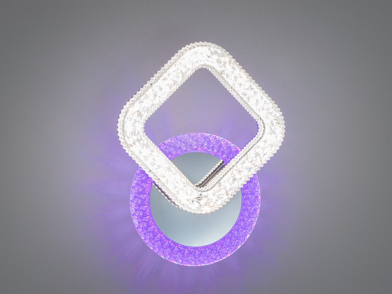 LED настінний світильник 2205-1HR 20W хром із кольоровою підсвіткою та трьома режимами білого. Для акцентного освітлення вітальні, спальні, коридору.