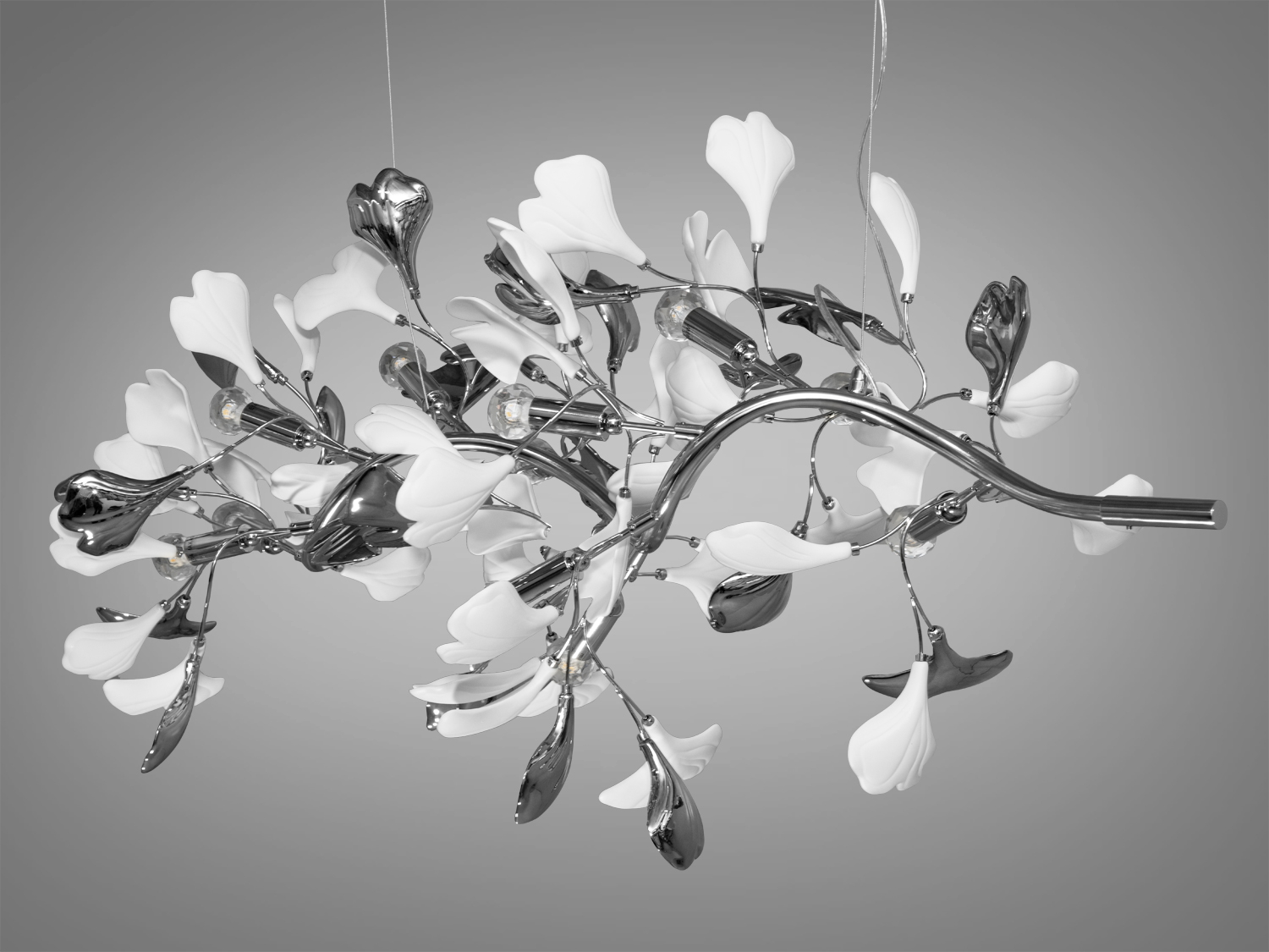 Ця люстра витягнутої форми з фарфоровими елементами&nbsp;є втіленням вишуканості та дизайнерської думки, в якій вдало поєднуються ехо давньої мудрості та сучасні тенденції інтер'єрного мистецтва. Міцний металевий каркас, який служить основою для ніжних керамічних пелюсток, оформлених у формі листя Гінкго Білоба, робить цю люстру не лише міцною та довговічною, а й наповнює її символікою довголіття та непереможної краси.
Особливість витягнутої форми цієї кришталевої люстри робить її не тільки унікальною новинкою сезону, але й багатофункціональним вибором, який гармонійно впишеться в різноманітні стилі інтер'єрів. Така її конструкції дозволяє створити неперервний візуальний потік світла, що робить її ідеальним вибором для просторів, де потрібно підкреслити лінійність простору, наприклад, над довгим обіднім столом або в просторій вітальні.
Неглазуровані білі пелюстки з фарфору-бісквіту, які нагадують мармур античних палаців, додають інтер'єру відчуття стабільності та історичної глибини. Вони втілюють спокій та розслаблення, створюючи ефект природної гармонії в будь-якому просторі, де вони з'являються.
Золоті та хромовані пелюстки з глазур'ю під металік додають сучасних акцентів, створюючи розкішний блиск, який ідеально гармонує зі світлом лампи E14. Ця гра світла та тіні вносить в інтер'єр атмосферу унікальності та витонченості.
Регульована висота люстри із фарфора дозволяє ідеально адаптувати її розміщення залежно від потреб простору, забезпечуючи оптимальне освітлення і затишок у вашому домі. Люстра стане центральним елементом декору, додавши інтер'єру стиль, елегантність та чарівність.
Люстра в вітальню створить особливу атмосферу для прийому гостей, де кожна деталь відіграє роль у створенні загального враження. Люстра в кабінет допоможе створити середовище концентрації та інтелектуального праці, де кожен предмет відіграє свою функціональну роль.
Люстра в зал великий стане справжнім виразом розкоші та гостинності, а в кухні допоможе поєднати практичність із сучасним дизайном, додаючи простору яскравість та оригінальність. Для тих, хто шукає купити люстру в спальню, ця модель забезпечить ідеальне освітлення для релаксації та відпочинку.
Купити люстру в Епіцентрі недорого, де представлений широкий вибір освітлювальних рішень для будь-якого смаку та бюджету. Для жителів Запоріжжя покупка цієї керамічної люстри виявиться простою та зручною, адже місто пропонує чудові можливості для шанувальників дизайнерських новинок від ТМ &laquo;Діаша&raquo;.
Цей світильник на тросах ідеально підходить для інтер'єрів, де цінується симбіоз класики та модерну, де традиційні форми поєднуються з сучасними матеріалами, створюючи новітній вигляд класичних просторів. Він також ідеально впишеться в інтер'єри стилів ар-нуво або ар-деко, де кожен елемент декору відіграє важливу роль у створенні неповторної атмосфери приміщення.
Чудовим дизайнерським рішенням, було б придбання всього комплекту із серії &laquo;Гінкго Білоба&raquo;. До нього входить: фарфорова люстра круглої форми, фарфорова люстра витягнутої форми, фарфорове бра, форфоровий торшер, фарфоровий настільний світильник.
Витончена новинка люстра із кераміки, дизайнерська люстра з керамічними елементами на 12 ламп, купити дизайнерську люстру Хмельницький, епіцентр люстри 2024 тренди, люстра в зал, купить люстри, стиль тіффані.
Лампочки е14 в комплект не входять.