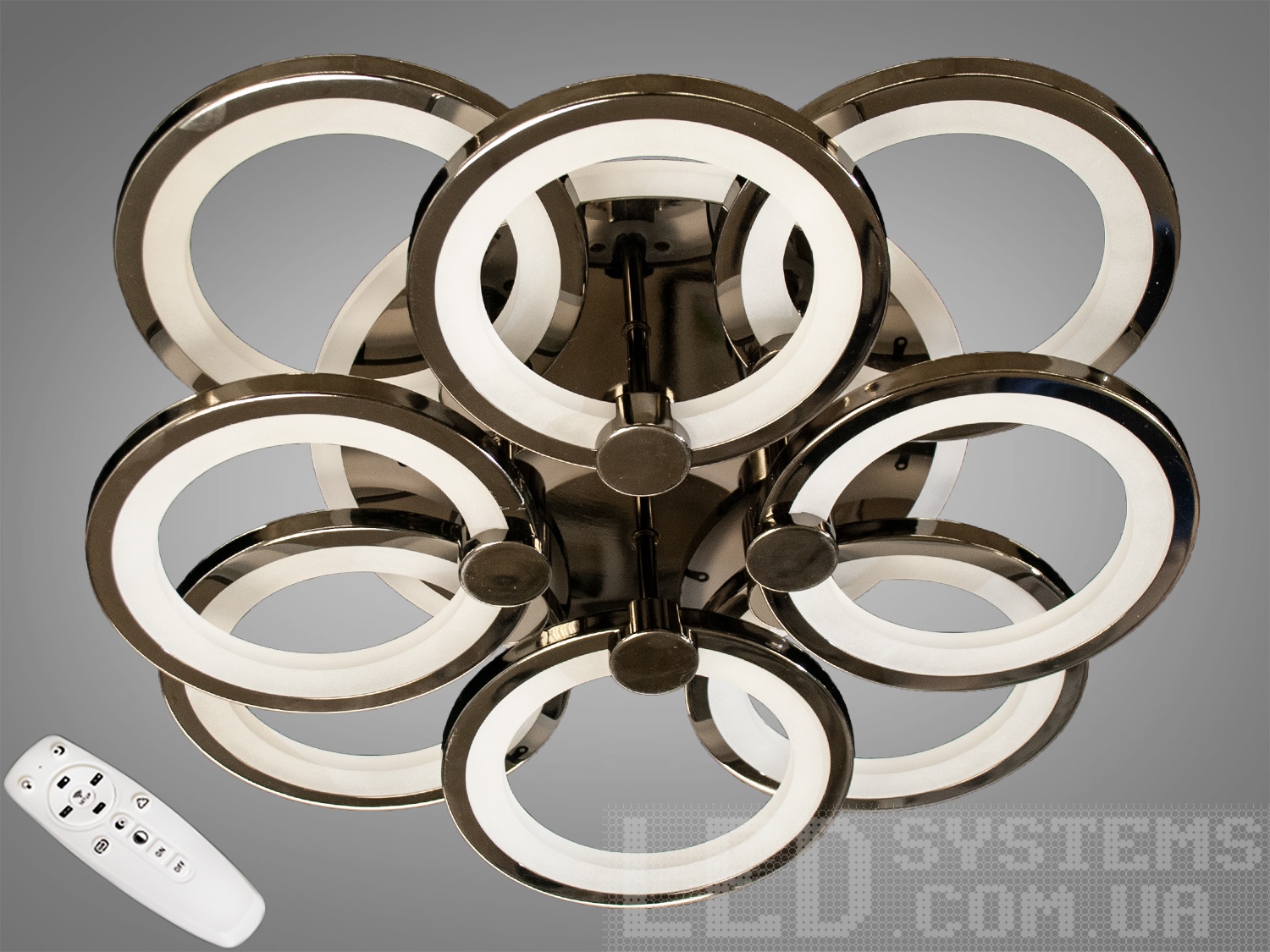 Стельова LED люстра з пультом та RGB підсвічуванням, 140W. Уявіть, що ви можете змінювати освітлення не встаючи з дивана – варто лише LED люстри з пультом купити.