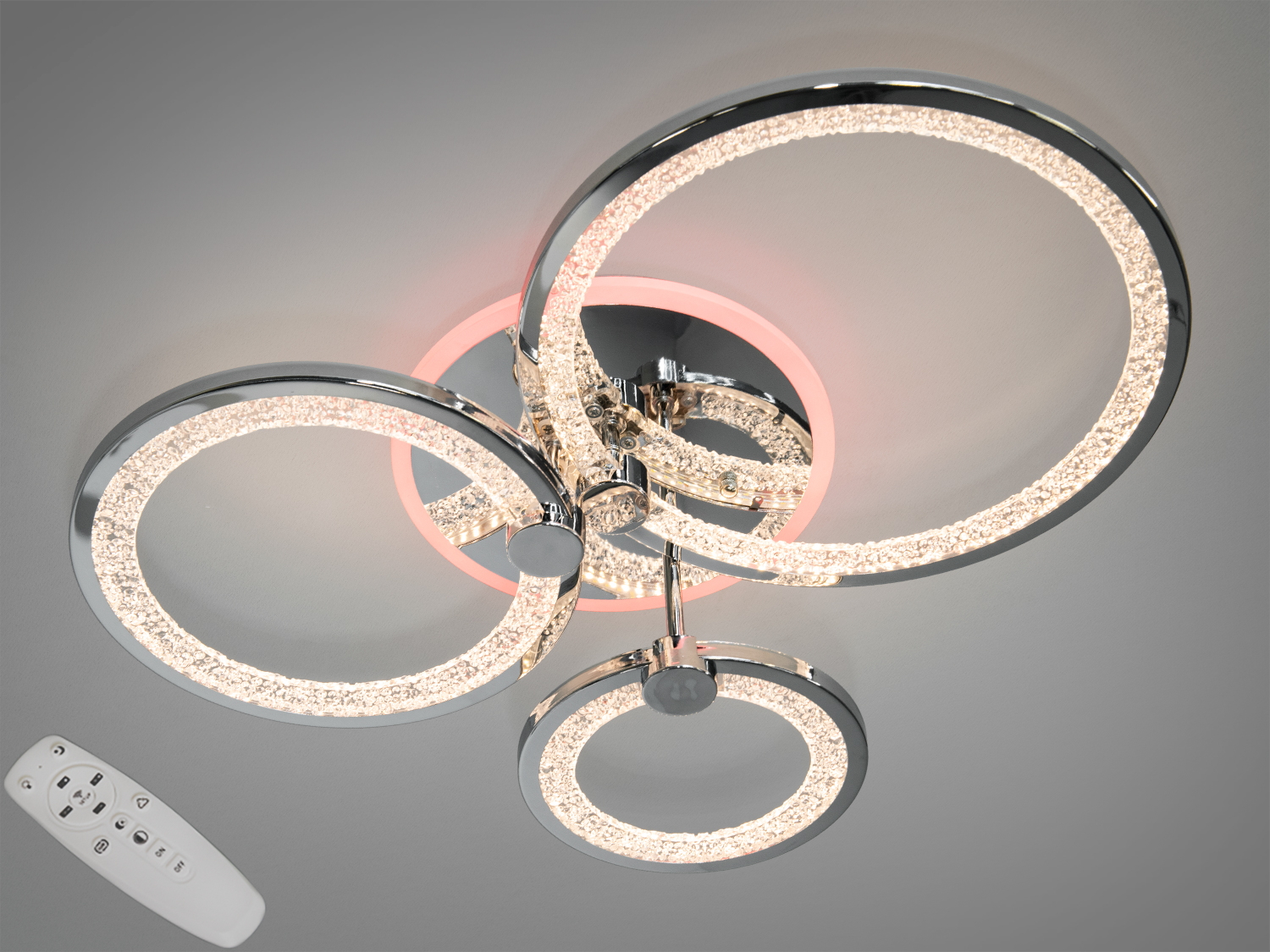 LED люстра з пультом, диммером і кольоровою підсвіткою, 70W. Її вишуканий вигляд та інноваційні можливості роблять її ідеальним вибором для будь-якого приміщення, де цінується якість та естетика. Оберіть цю люстру, щоб ваш простір наповнився світлом, теплом і вишуканістю!