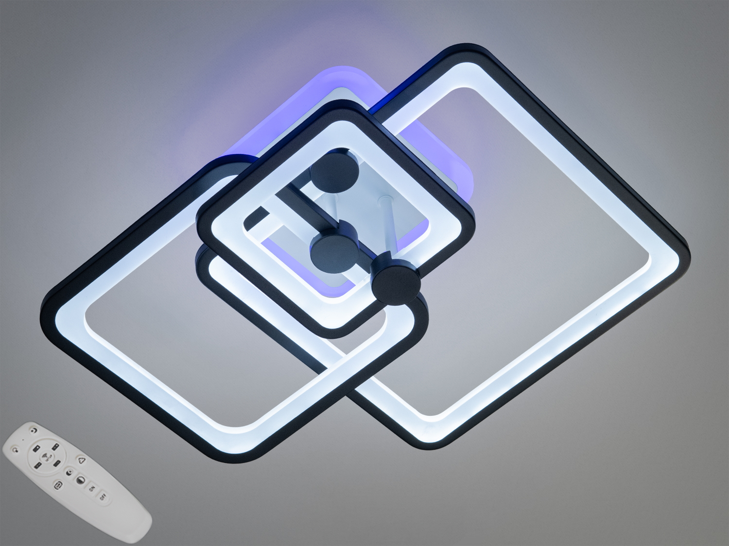 Стельова світлодіодна люстра з пультом, димером, підсвіткою, 70W. Її універсальність і привабливий дизайн роблять її ідеальним вибором для будь-якої кімнати.