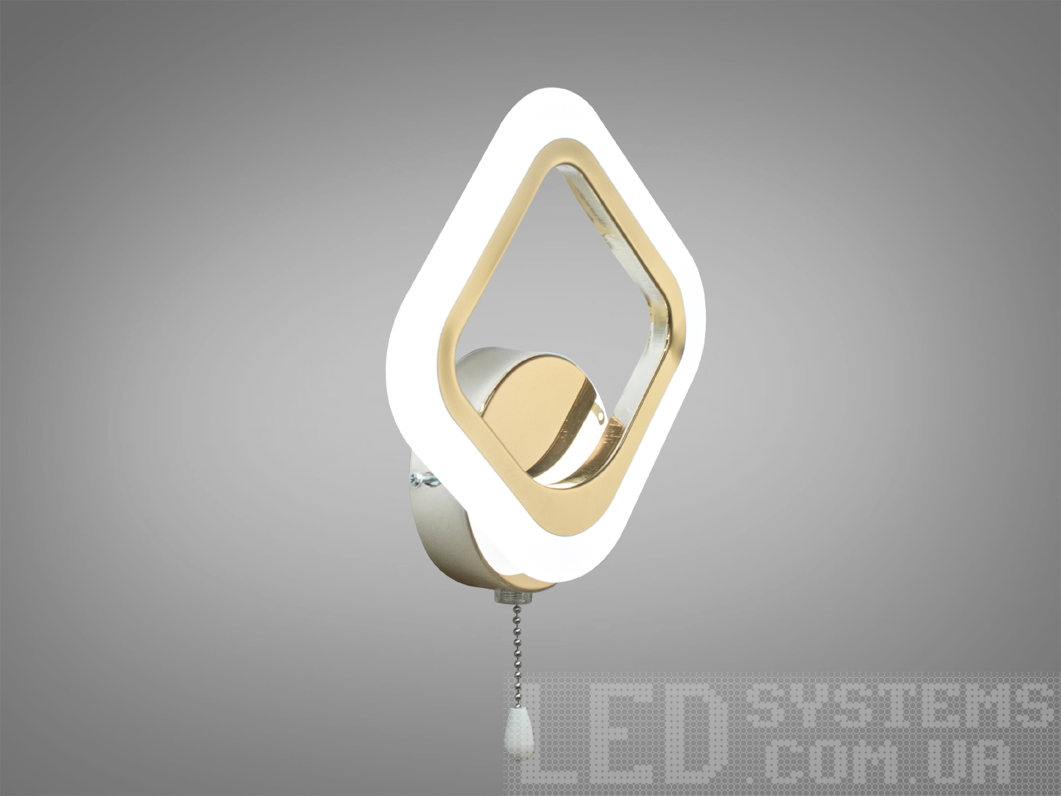 Світлодіодне бра Diasha A8060-1G, 12Вт, золото: три кольори світла 3200К 4100К 6000К, зручний вимикач-ланцюжок. Підходить для спальні, вітальні та коридору.