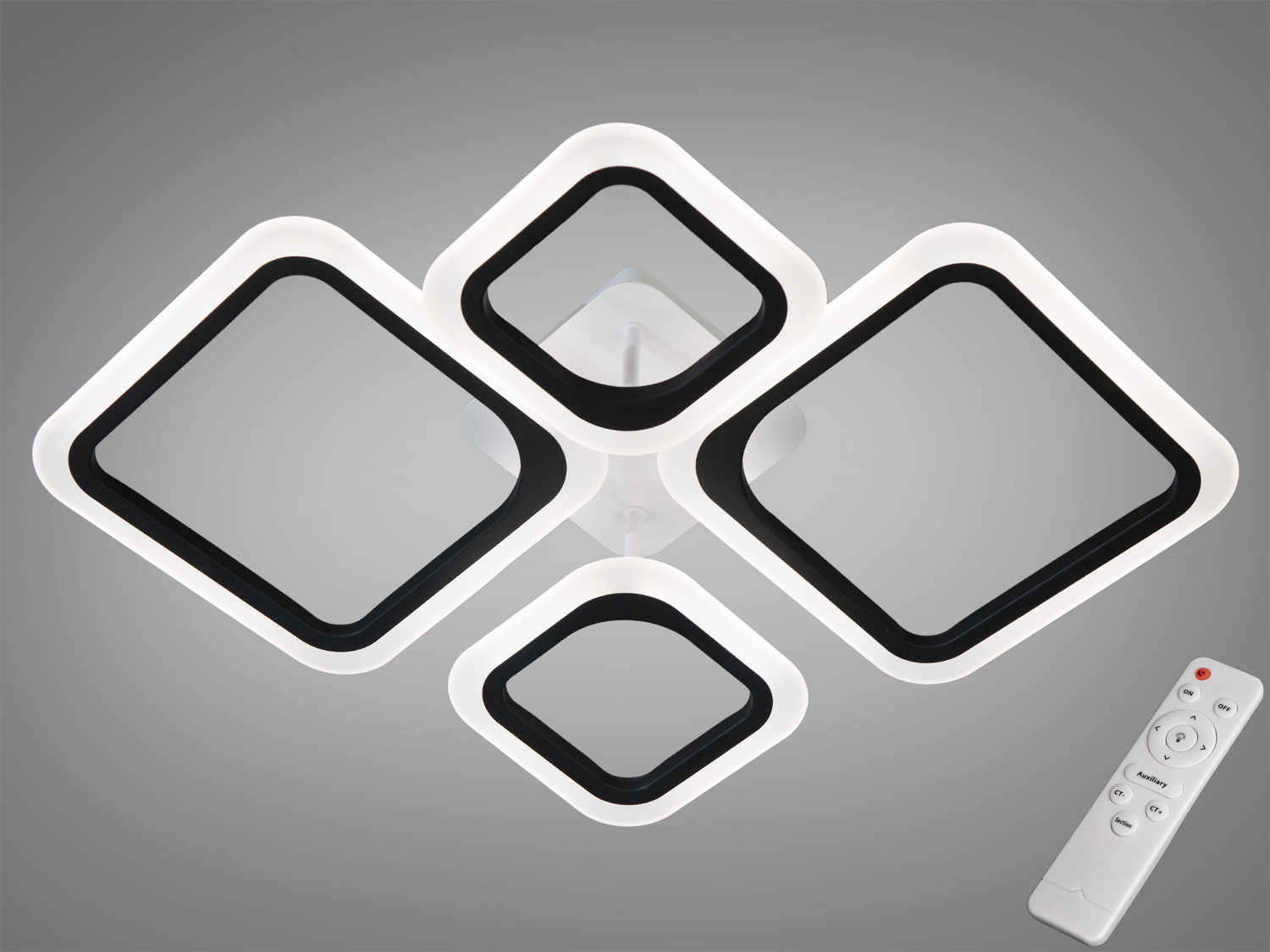 Чорний потолочний світильник Серія 8060 з пультом: сучасний дизайн, якісні матеріали та функціональність для вашого інтер′єру.