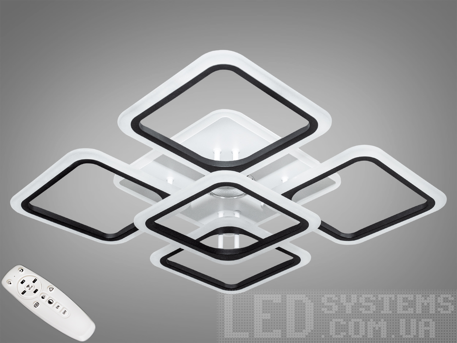 Зустрічайте саму хітову модель з MP3.
Світлодіодна люстра має декілька режимів: холодний 6400К, нейтральний 4500К, теплий 2700К, синє LED підсвічування, червоне LED підсвічування, рожеве LED підсвічування, поєднаний режим - будь основне світло плюс будь-який колір світлодіодного підсвічування - все залежить від вашого настрою.
Стельовий світильник має електронний димер, що дозволяє регулювати яскравість люстри від 5% до 100% за допомогою пульта, який поставляється разом з люстрою.
Люстра світить яскраво, але не сліпить за рахунок матеріалу - акрилу, до того ж цей матеріал дуже міцний - його важко пошкодити.
Легка вага, невелика висота, MP3, пульт, димер, додаткове підсвічування різних кольорів - вам обов'язково сподобаються наші люстри.