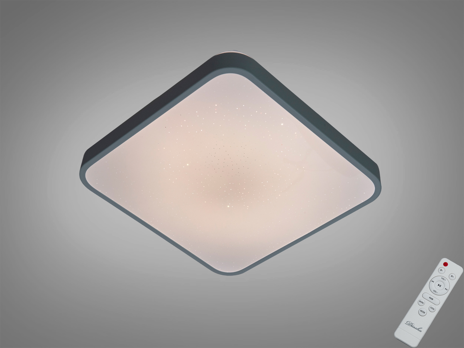 Смарт стельова LED люстра 45 Вт, біла, з RGB, пультом і керуванням через iLink. Орієнтовно для приміщень до 8 м², накладний монтаж.