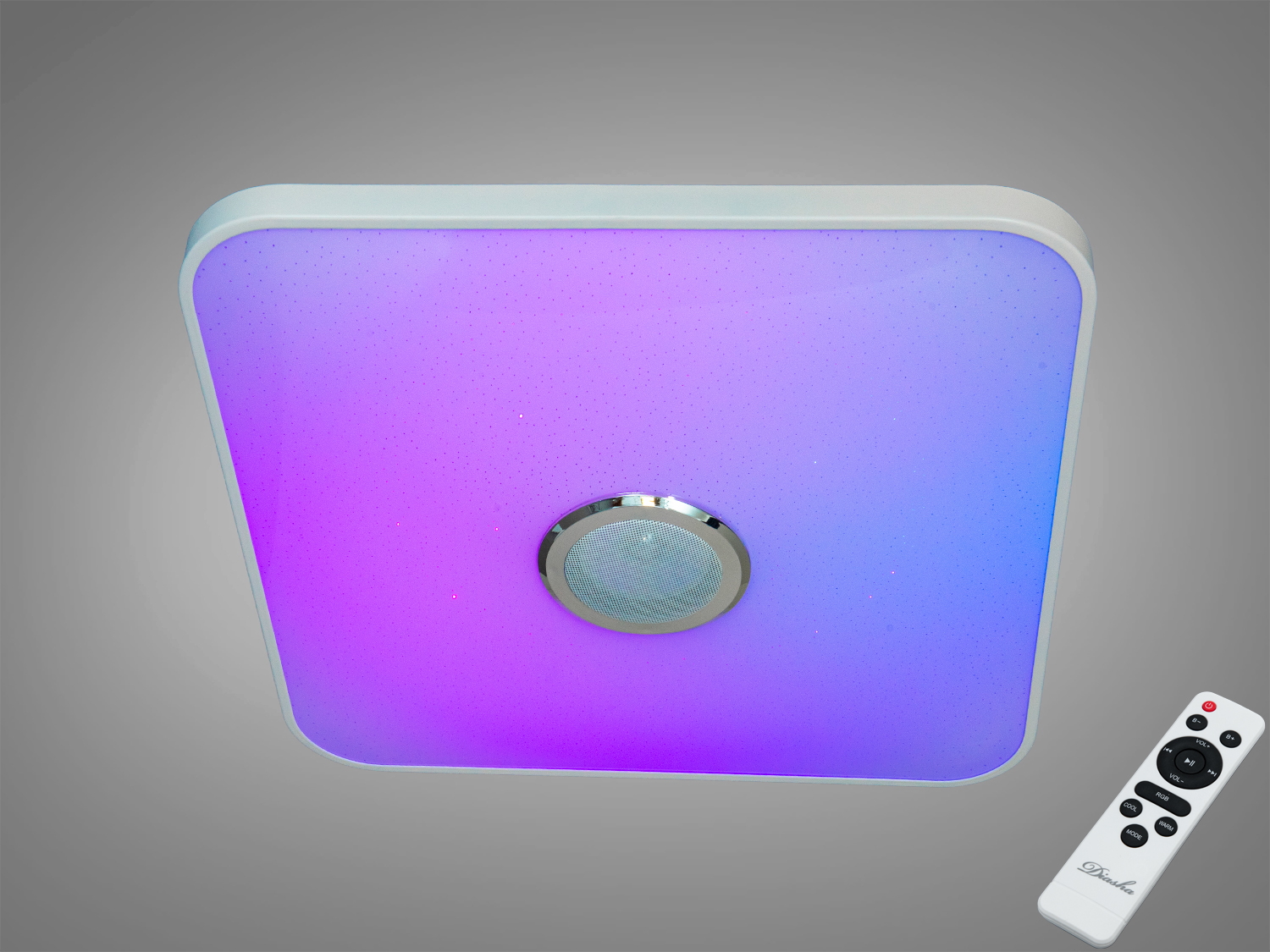 Смарт люстра Diasha DB-8501B, 80 Вт, біла, RGB, з Bluetooth-колонкою, керування TUYA/Smart Life та пультом. Освітлення орієнтовно до 14 м².