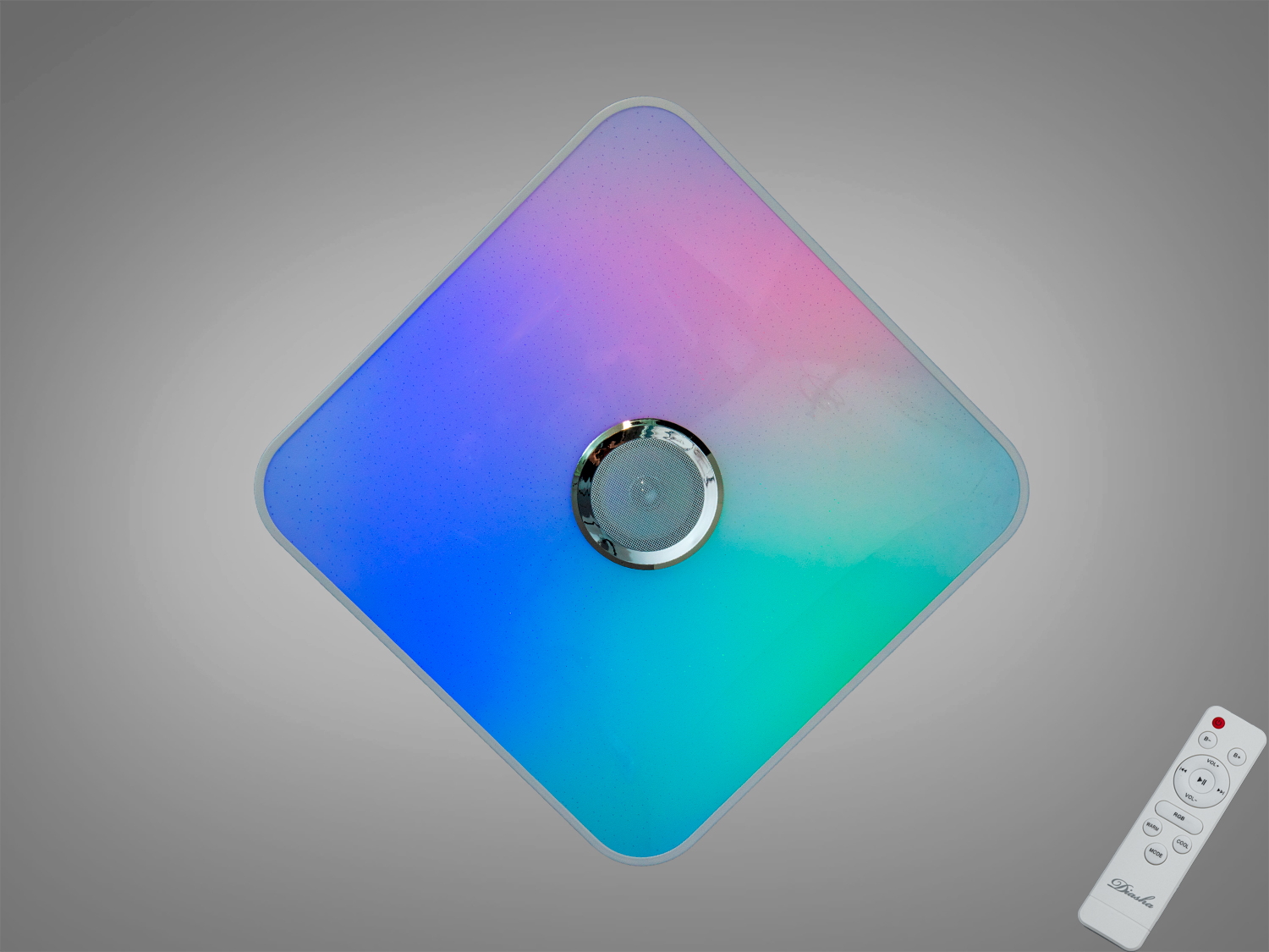 Смарт LED люстра 80 Вт з RGB та Bluetooth-колонкою. Керування через додаток i-Link або пульт, таймери, будильник, музичний ритм для кімнат до 14 м².