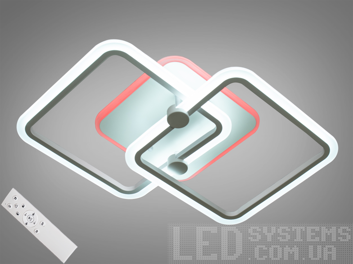 Біла світлодіодна люстра з пультом та LED підсвічуванням, 55W. Купити недорогі світлодіодні люстри – це чудове рішення для економного та стильного освітлення.