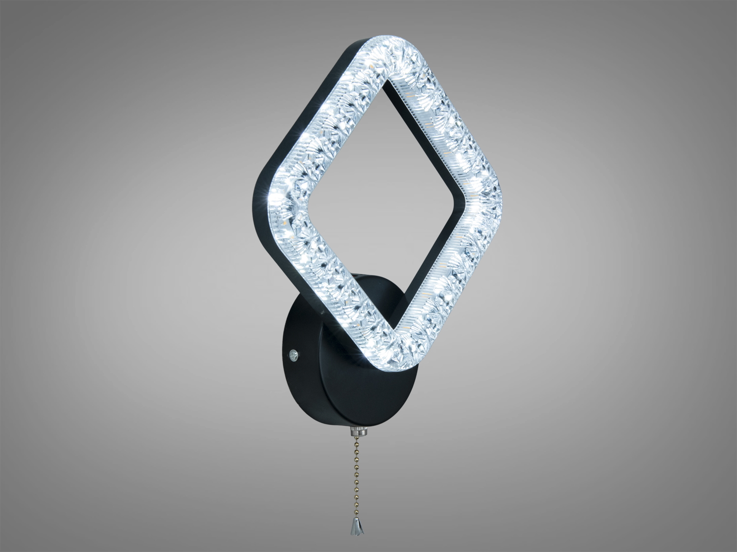Чорне настінне приліжкове LED бра 17 Вт з акриловим плафоном. 3 режими світла 3200/4100/6000K, монтаж вертикально або горизонтально, керування від настінного вимикача.