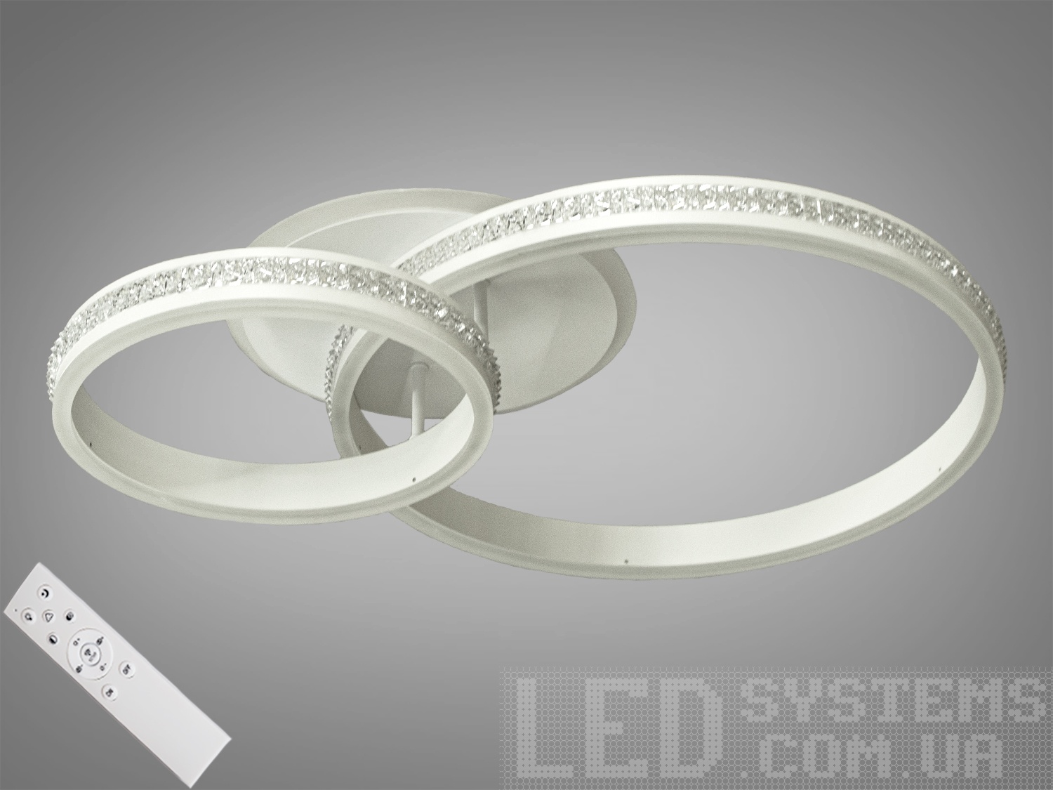 Перед Вами зовсім нове і незвичайне виконання плафонів, що обрамляють LED лампи. Така люстра запросто підійде під будь-який інтер'єр - класичний, сучасний і навіть у стилі &laquo;хай-тек&raquo;.
Люстра оснащена блоком живлення світлодіодних ламп, пультовим керуванням, порежимним включенням.