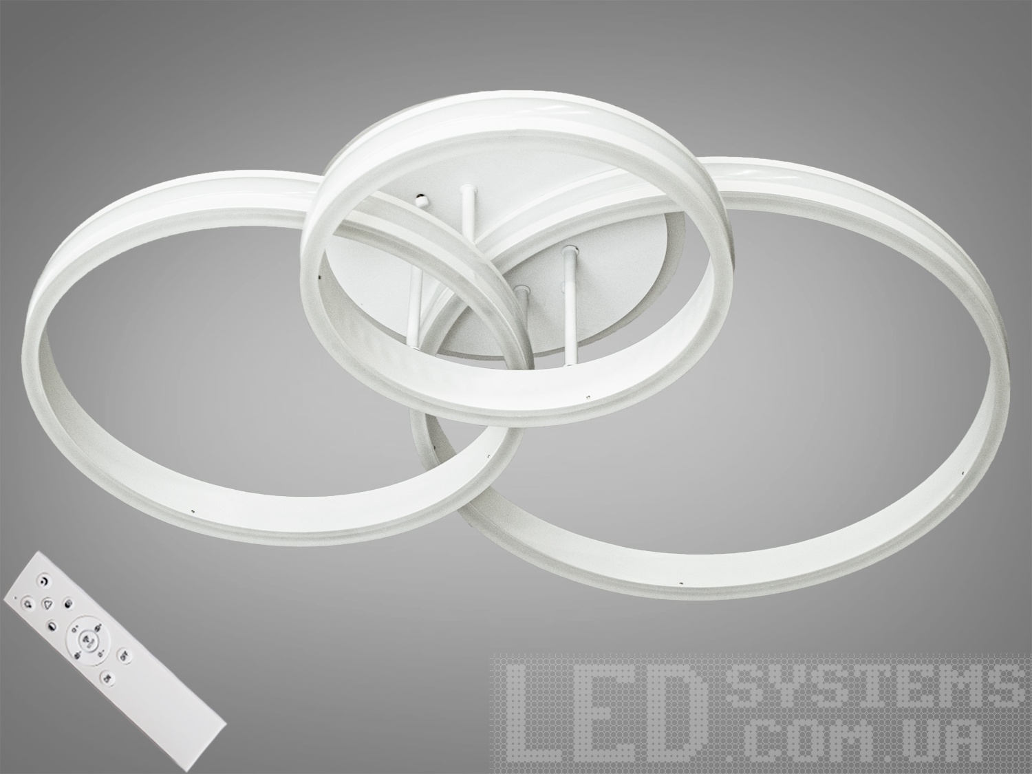 Перед Вами зовсім нове і незвичайне виконання плафонів, що обрамляють LED лампи. Така люстра запросто підійде під будь-який інтер'єр - класичний, сучасний і навіть у стилі &laquo;хай-тек&raquo;.
Люстра оснащена блоком живлення світлодіодних ламп, пультовим керуванням, порежимним включенням.