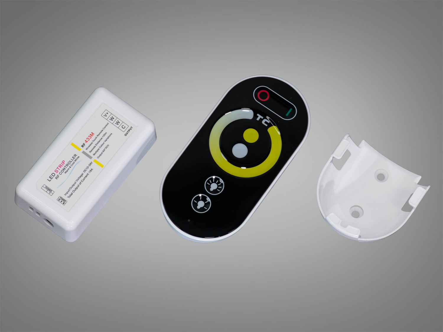 Контролер з ДК для LED стрічки. Це інноваційний контролер для LED стрічки з радіопультом, який дозволяє не лише керувати яскравістю, але й регулювати колірну температуру освітлення