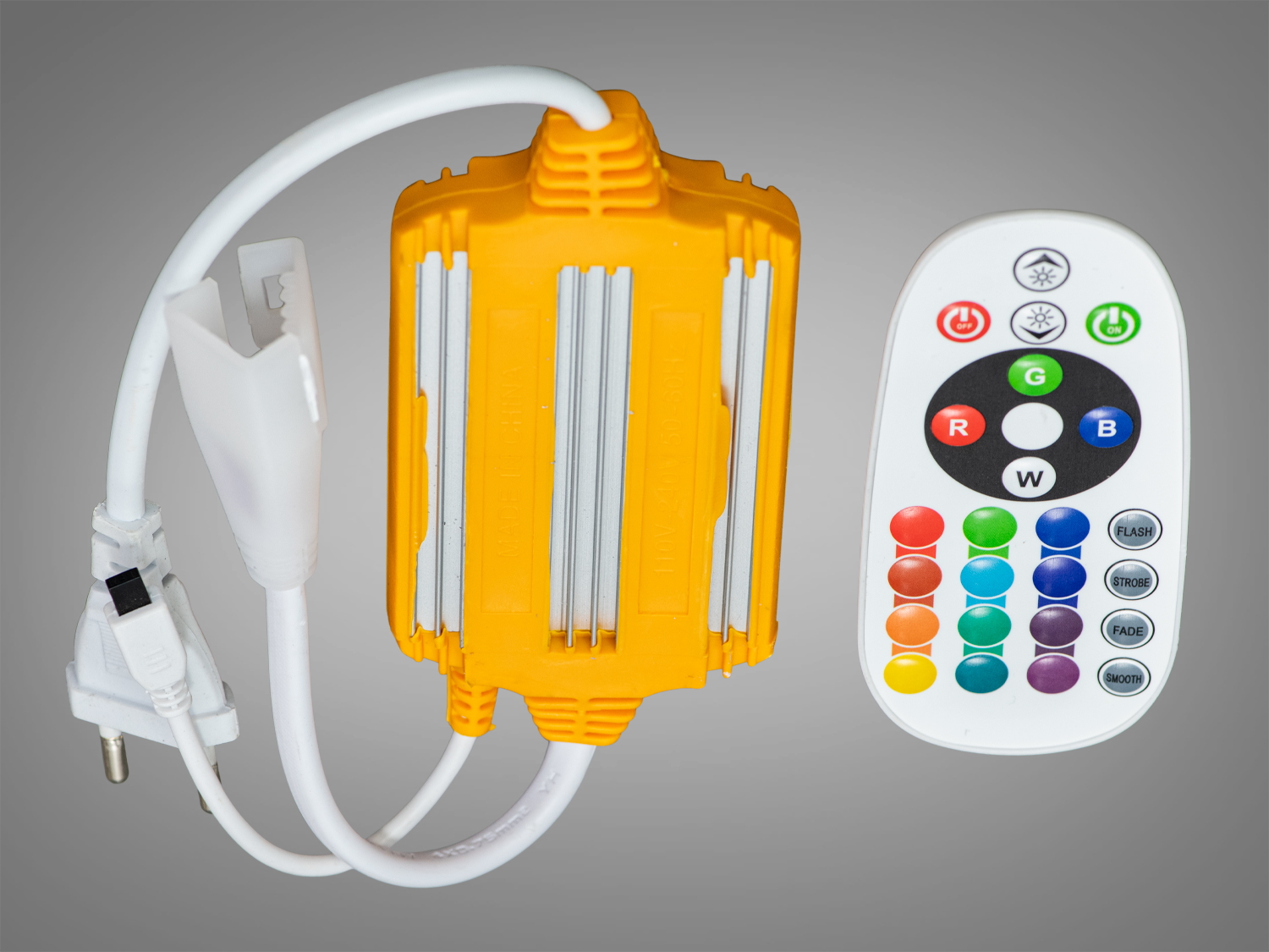 Конектор-контролер з ДУ для стрічки 220V, RGB. 
