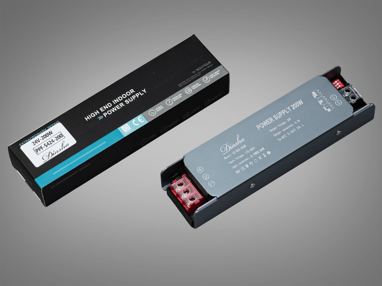 Блок живлення DimmerSlow Start з плавним включенням та зміною яскравості, 24v, 200Вт, 8.33А.  Це ідеальне рішення для живлення потужних світлодіодних систем. 