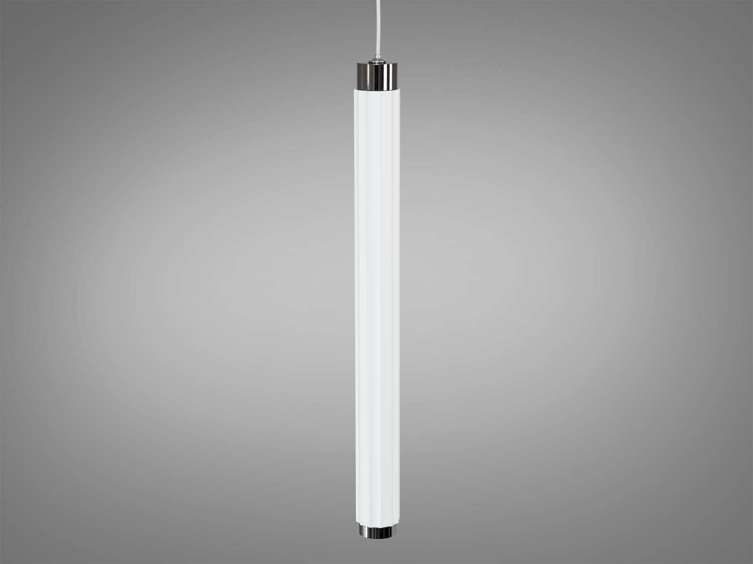 Одинарний підвісний LED світильник Diasha 6Вт у білому кольорі. Циліндрична форма, спрямоване світло, регульована висота — зручно для кухні, спальні, вітальні.